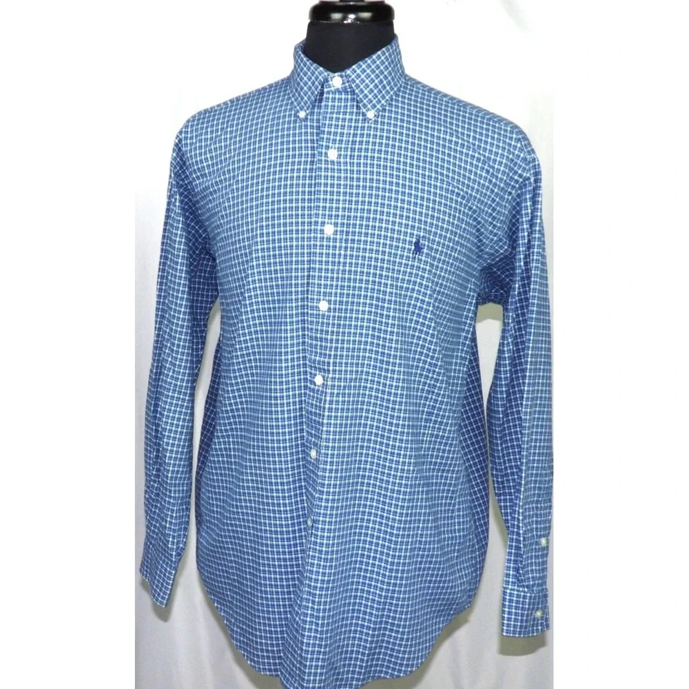 Polo Ralph Lauren BLAKE Long Sleeved Plaid Button Up Shirt Men's Medium